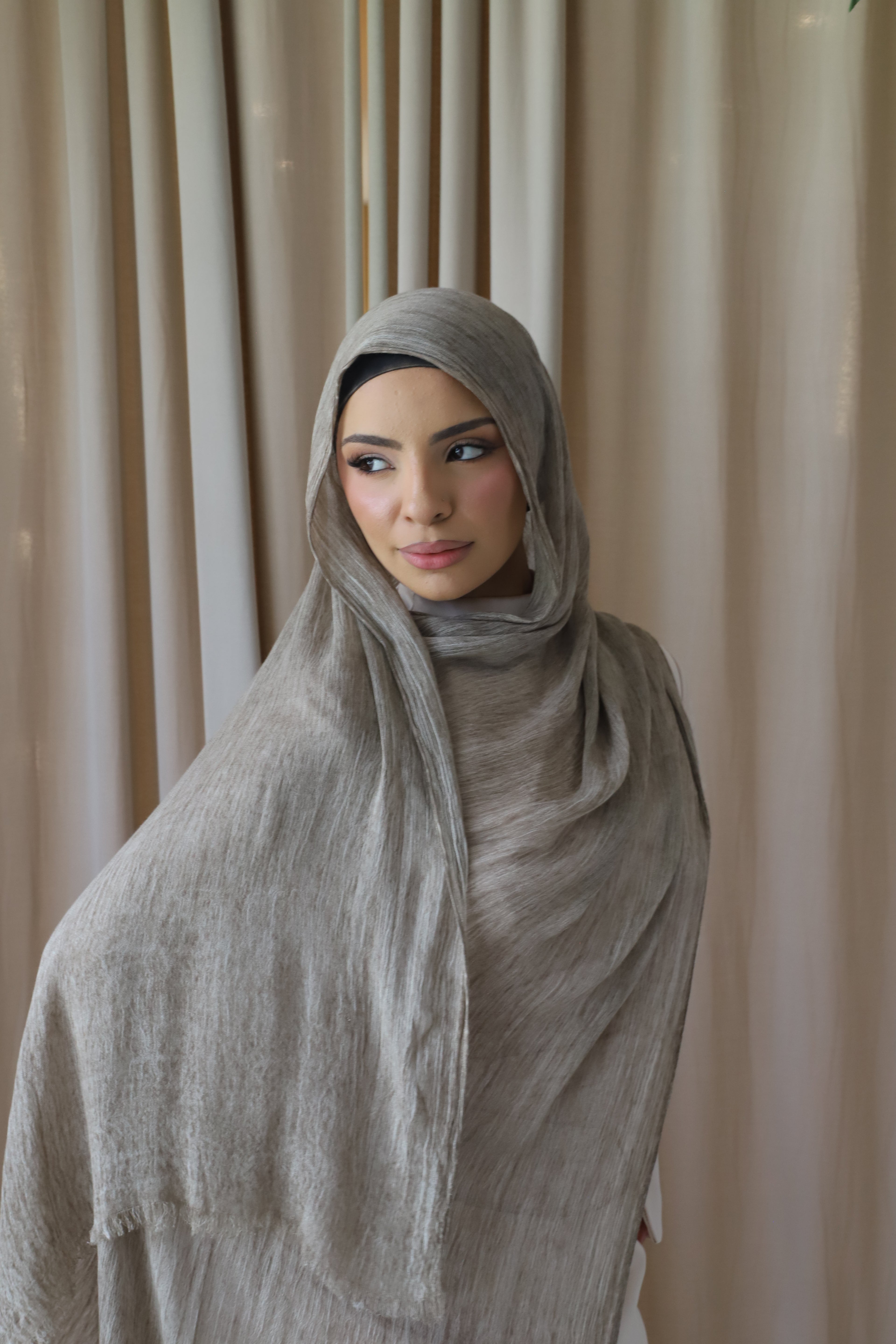 Soft Taupe Crinkle scarf