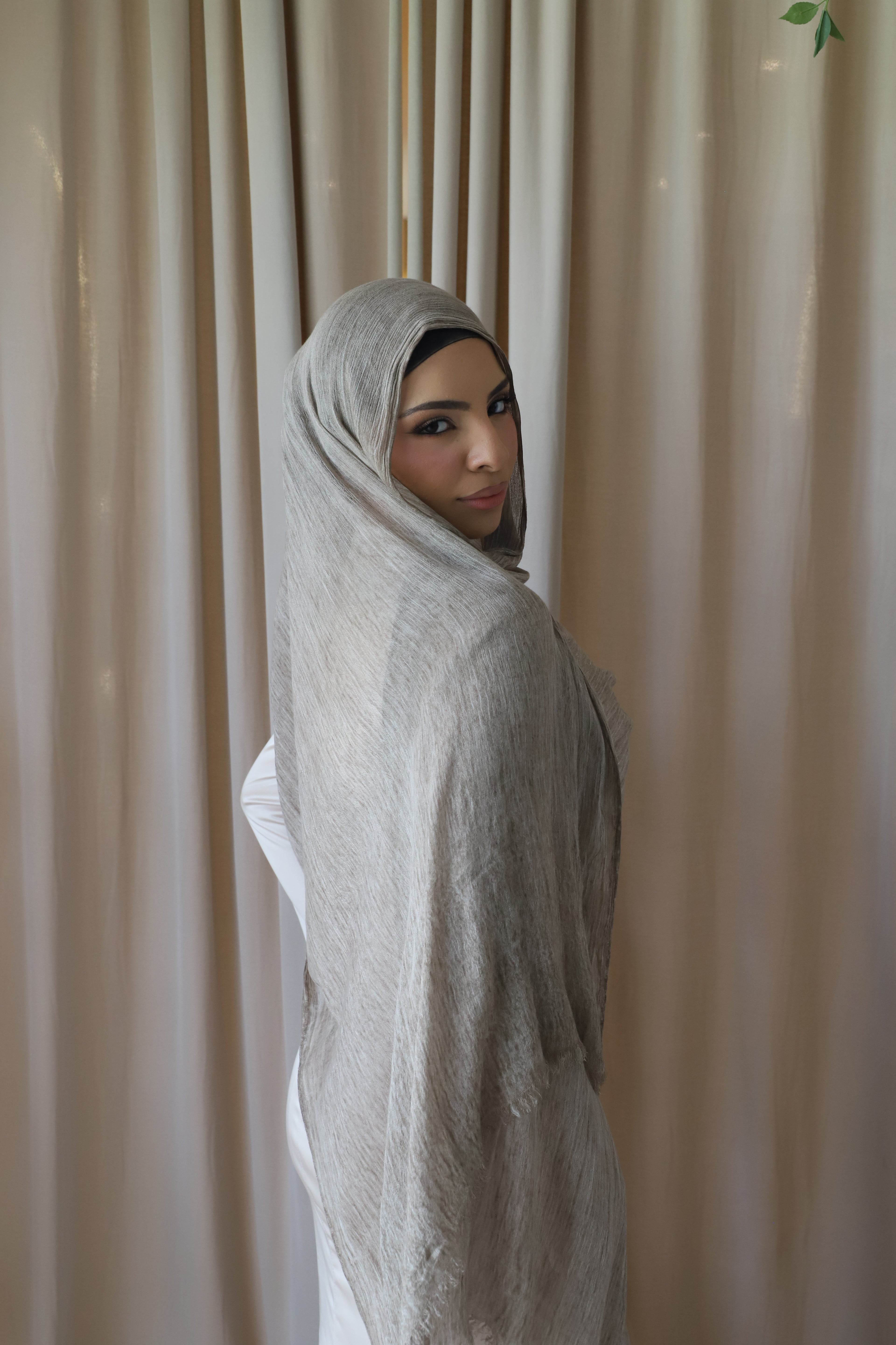 Soft Taupe Crinkle scarf